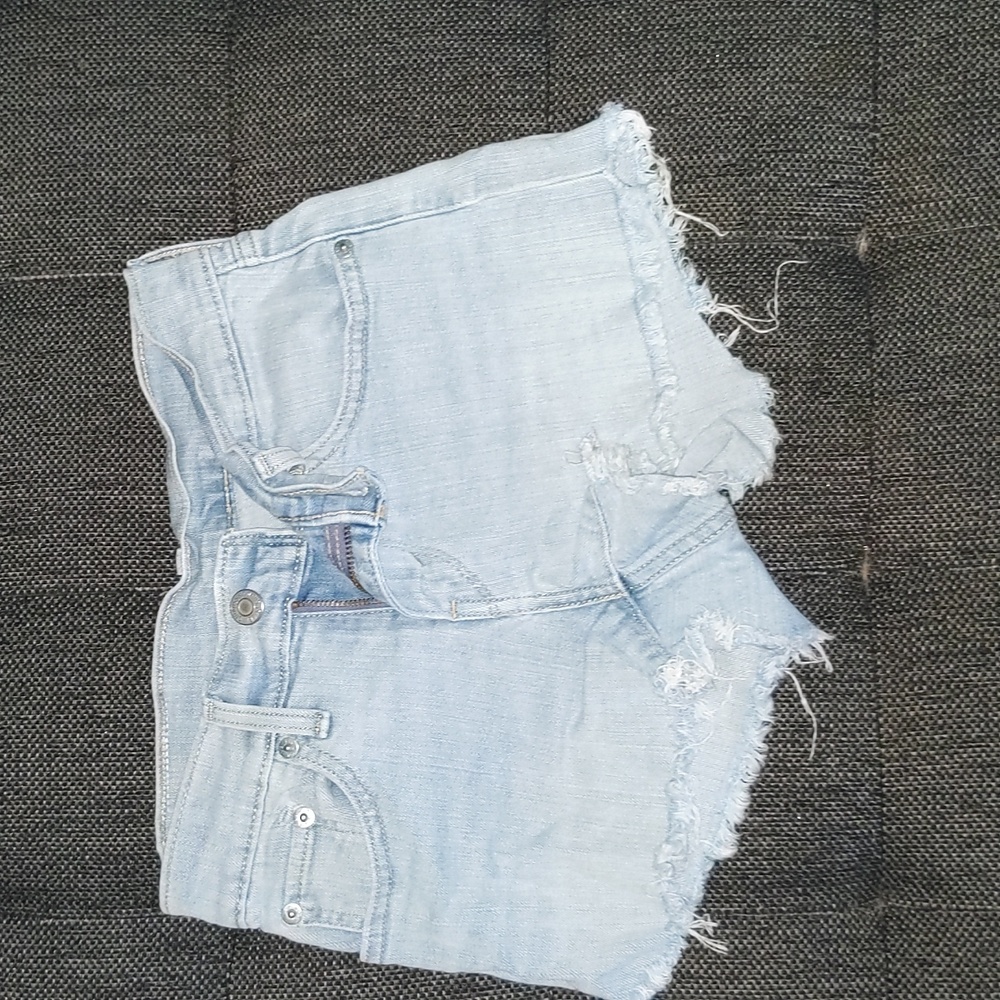 Size 24 bundle of light blue, blue, and gray jean shorts